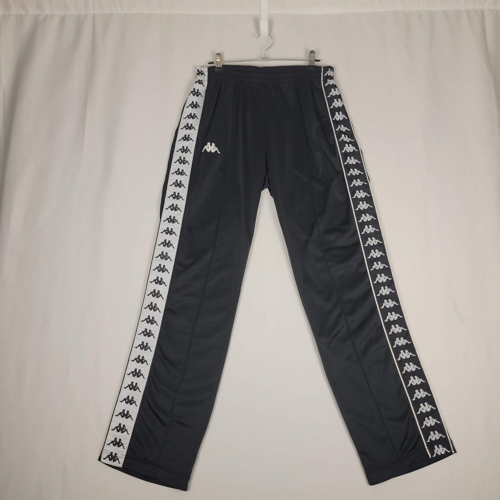 Kappa Vintage 2000s Track Pants Black Logo Tape Omini Streetwear Womens Small